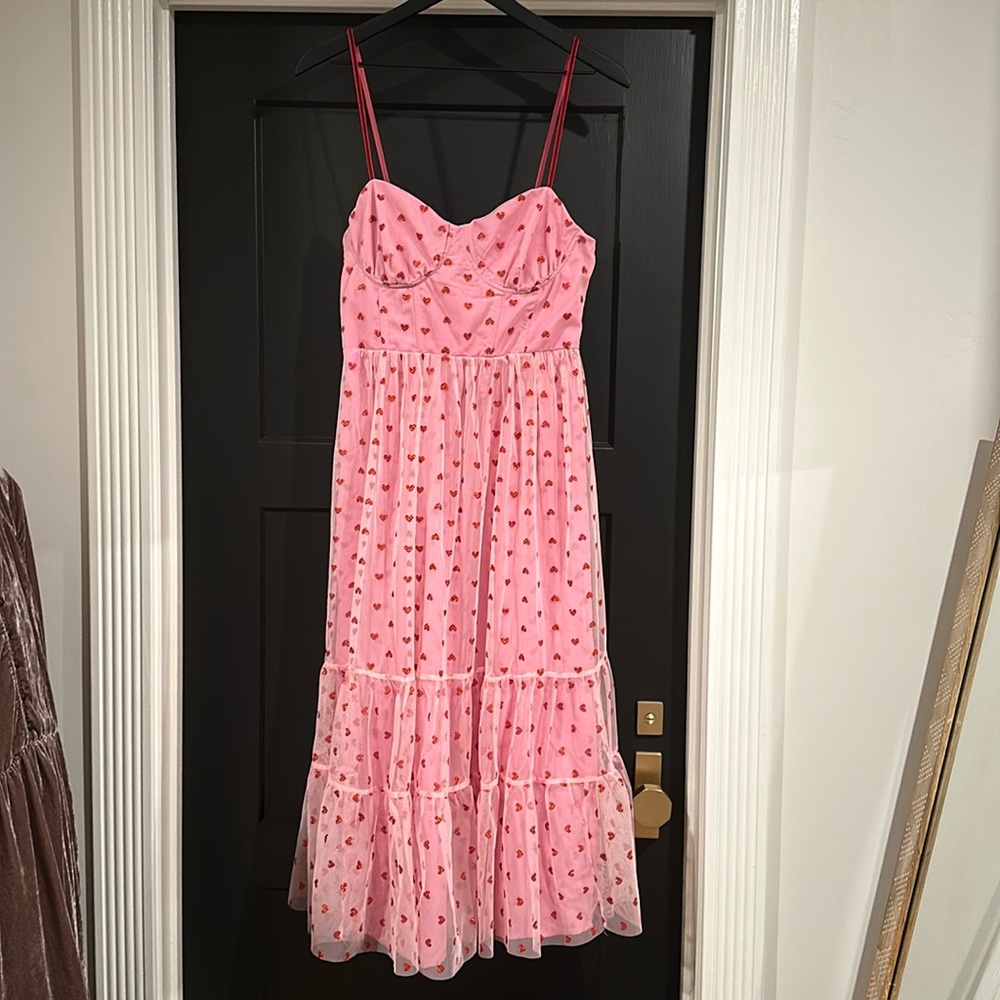 Betsey Johnson Sequin Heart TikTok Viral Dress NWOT